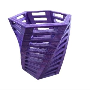 3D PRINTED SPIRAL HEX VASE. VARIOUS COLORS.